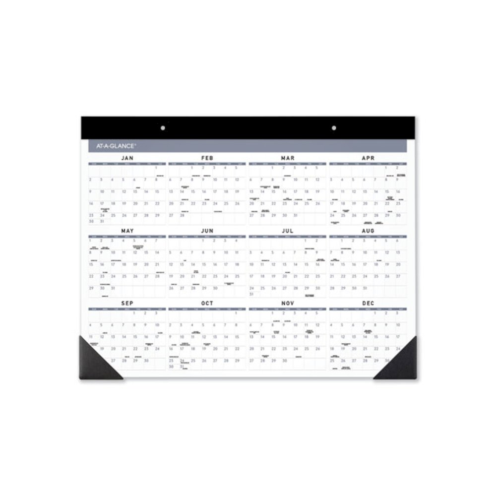 Contemporary Monthly Desk Pad, 22 x 17, White Sheets, Black Binding/Corners,12-Month (Jan to Dec): 2026. Picture 2