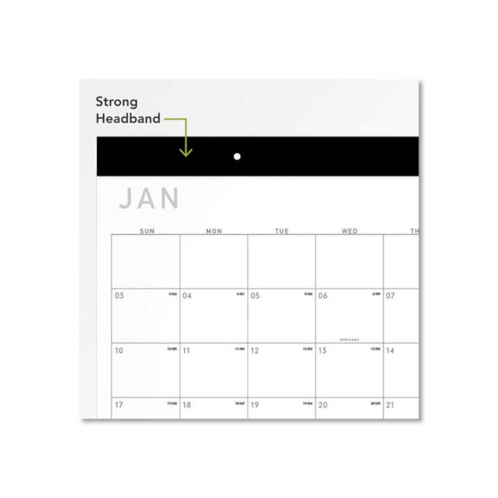 Contemporary Monthly Desk Pad, 22 x 17, White Sheets, Black Binding/Corners,12-Month (Jan to Dec): 2026. Picture 3