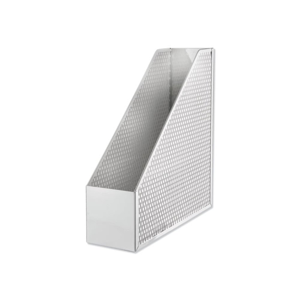 Urban Collection Punched Metal Magazine File, 3.5 x 10 x 11.5, White. Picture 2