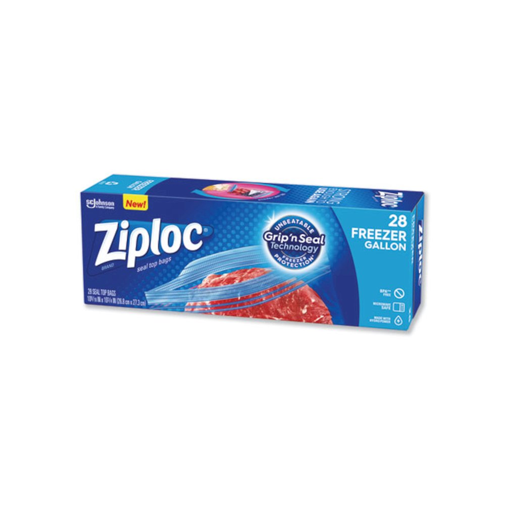Zipper Freezer Bags, 1 gal, 9.6" x 12.1", Clear, 28/Box. Picture 4