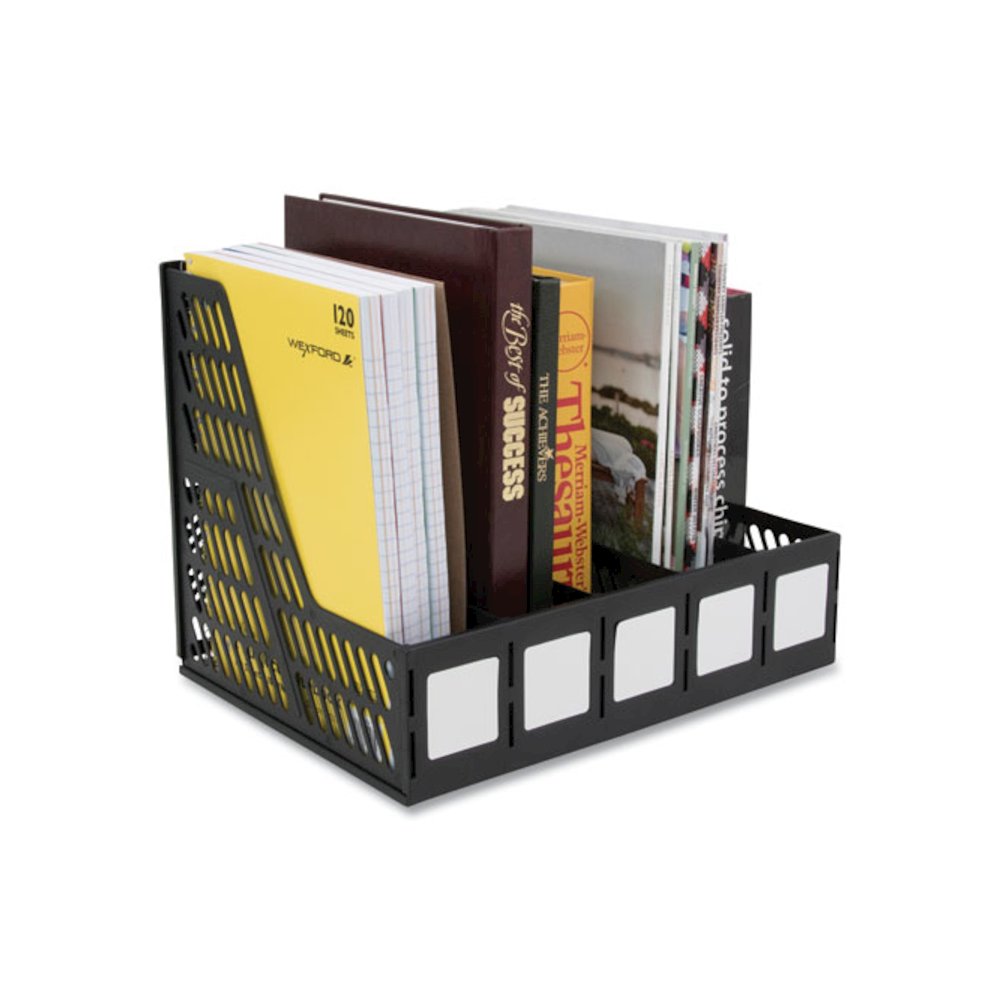 Literature File, Five Slots, 13.25 x 10 x 10.25, Black. Picture 2