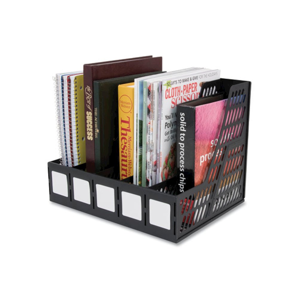Literature File, Five Slots, 13.25 x 10 x 10.25, Black. Picture 4