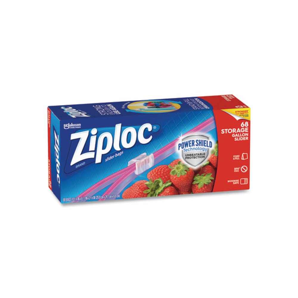 Slider Storage Bags, Gallon, 9.5" x 2.63" x 10.56", Clear, 9/Carton. Picture 6