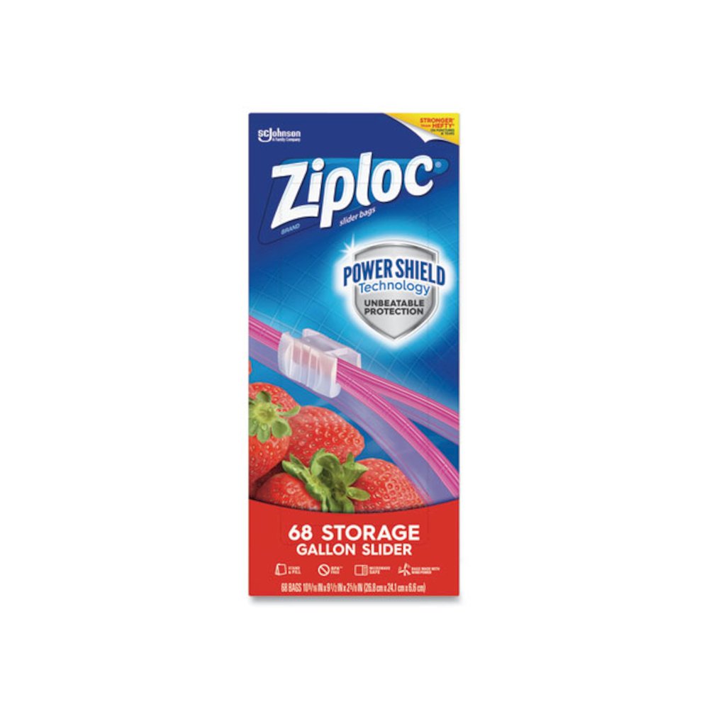 Slider Storage Bags, Gallon, 9.5" x 2.63" x 10.56", Clear, 9/Carton. Picture 2