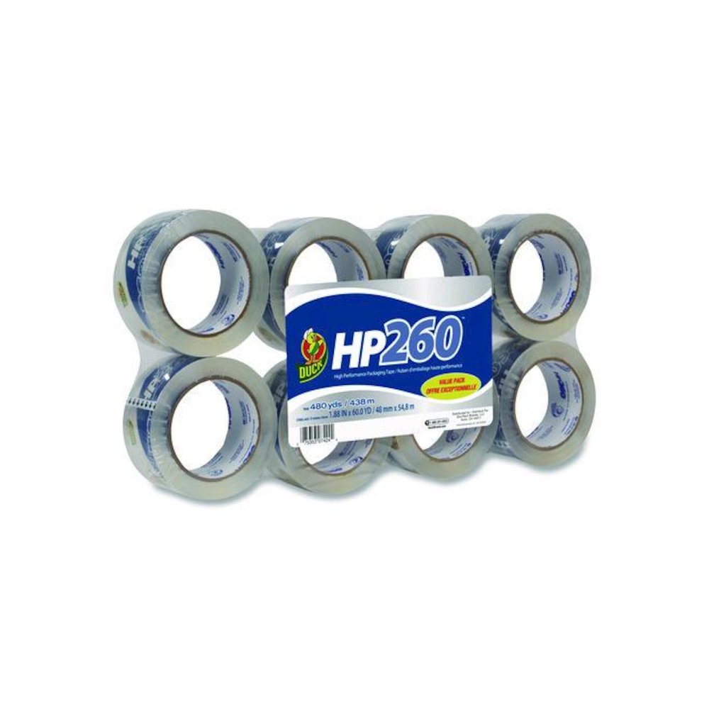 HP260 Packaging Tape, 3" Core, 1.88" x 60 yds, Clear, 8/Pack. Picture 1