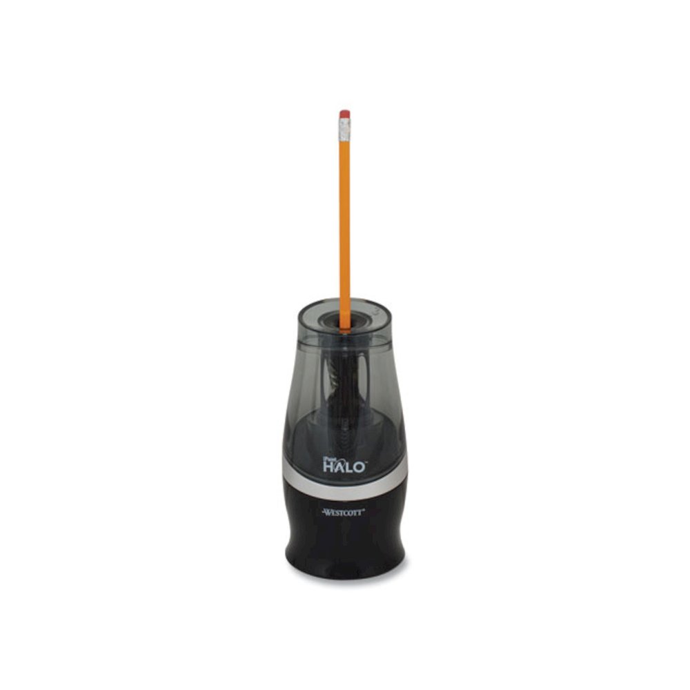 Halo Colored Pencil Non-Stick Electric Sharpener, AC-Powered, 3.5 x 6.75, Black/Silver. Picture 3