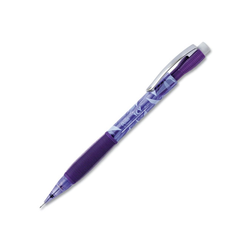 Icy Mechanical Pencil, 0.7 mm, HB (#2), Black Lead, Transparent Violet Barrel, Dozen. Picture 1