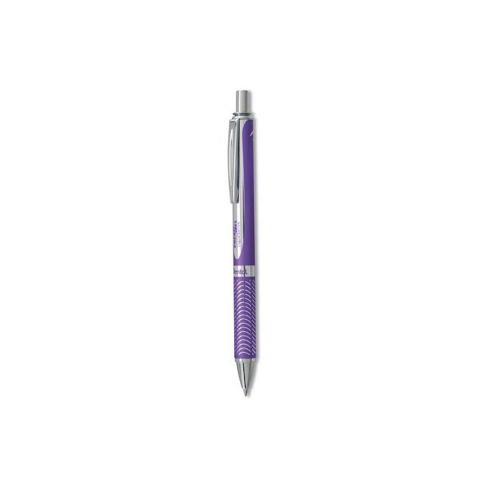 EnerGel Alloy RT Gel Pen, Retractable, Medium 0.7 mm, Violet Ink, Violet Barrel. Picture 2