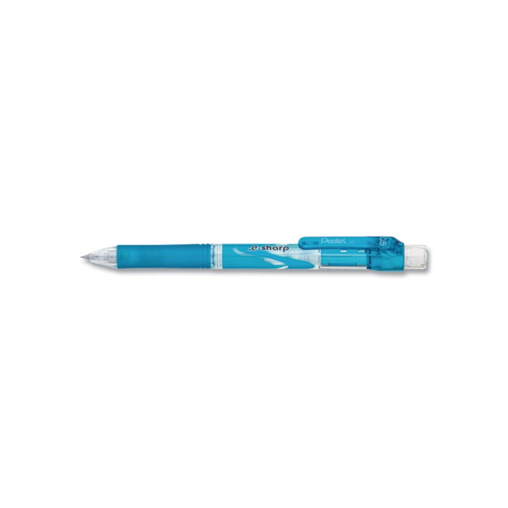 .e-Sharp Mechanical Pencil, 0.5 mm, HB (#2), Black Lead, Sky Blue Barrel, Dozen. Picture 1