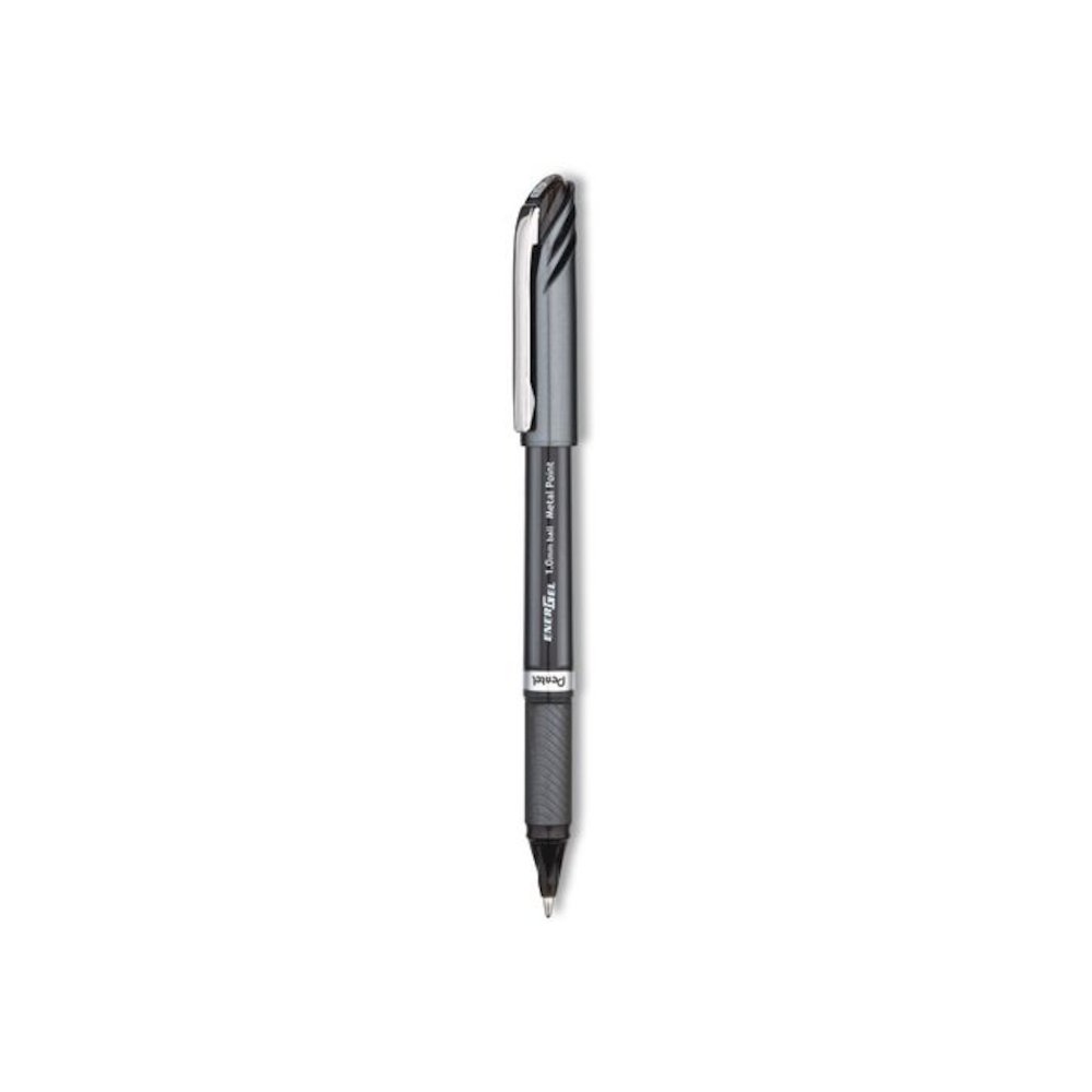 EnerGel NV Gel Pen, Stick, Bold 1 mm, Black Ink, Gray/Black Barrel, Dozen. Picture 2