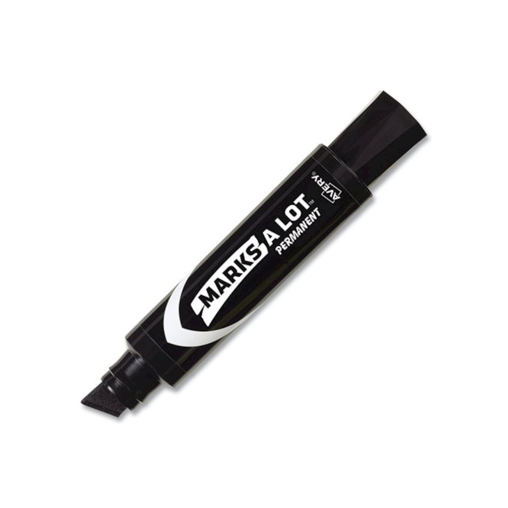 MARKS A LOT Extra-Large Desk-Style Permanent Marker, Extra-Broad Chisel Tip, Black. Picture 7