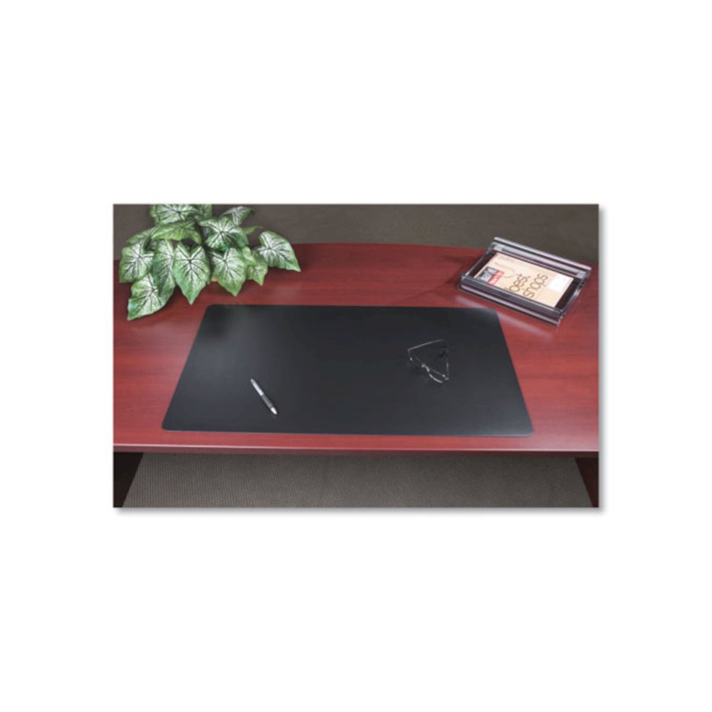 Rhinolin II Desk Pad with Antimicrobial Protection, 36" x 20", Black. Picture 2