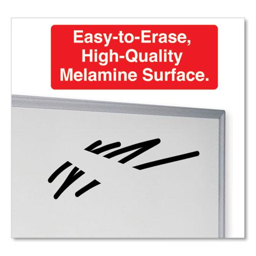 Deluxe Melamine Dry Erase Board, 72" x 48", White Surface, Anodized Aluminum Frame. Picture 3