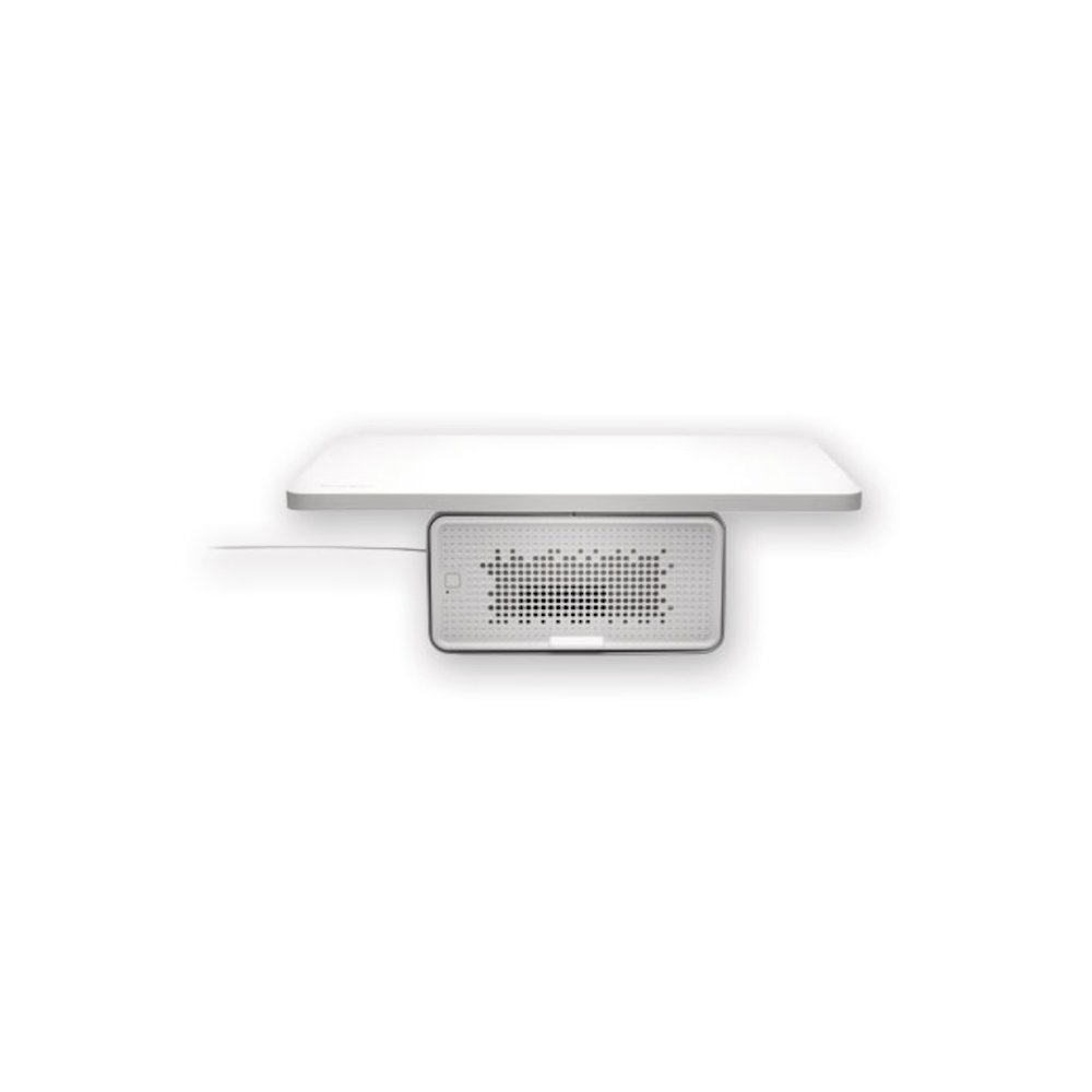 FreshView Wellness Monitor Stand with Air Purifier, For 27" Monitors, 22.5" x 11.5" x 5.4", White, Supports 200 lbs. Picture 1