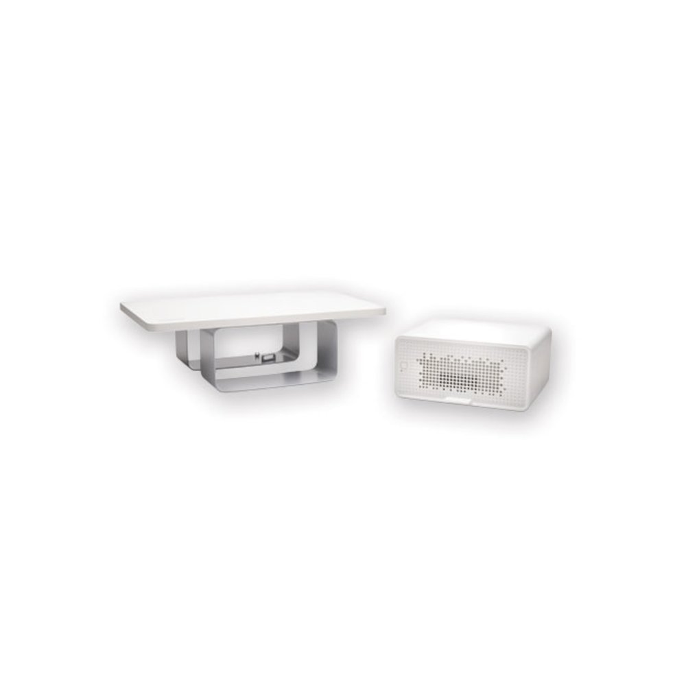 FreshView Wellness Monitor Stand with Air Purifier, For 27" Monitors, 22.5" x 11.5" x 5.4", White, Supports 200 lbs. Picture 2