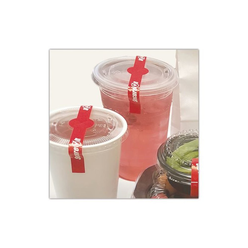 SecureIT Tamper Evident Food Container Seals, 1 x 7, Red, Paper, 250/Roll, 2 Rolls/Pack. Picture 4