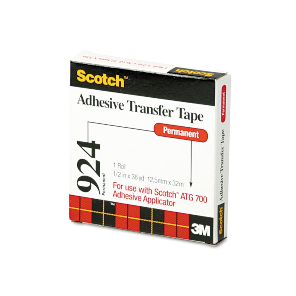 ATG Adhesive Transfer Tape, Permanent, Holds Up to 0.5 lb, 0.5" x 36 yd, Clear. Picture 1