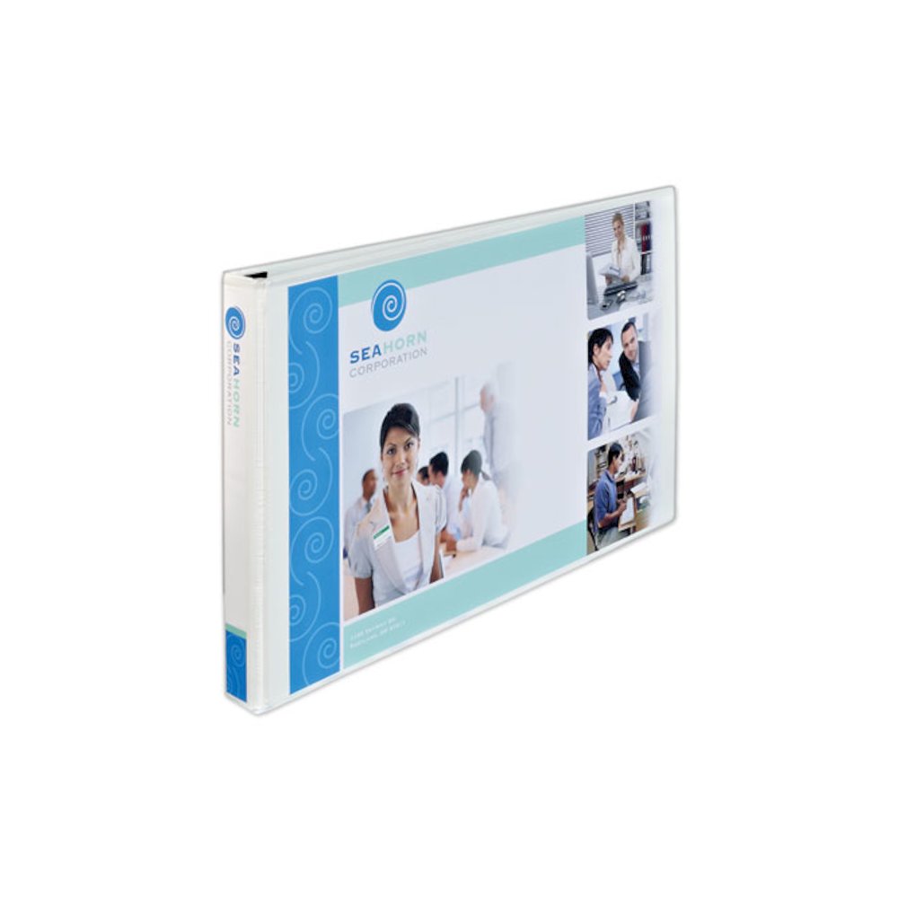 Heavy-Duty View Binders, 3 Rings, 1.5" Capacity, 11 x 17, White. Picture 1