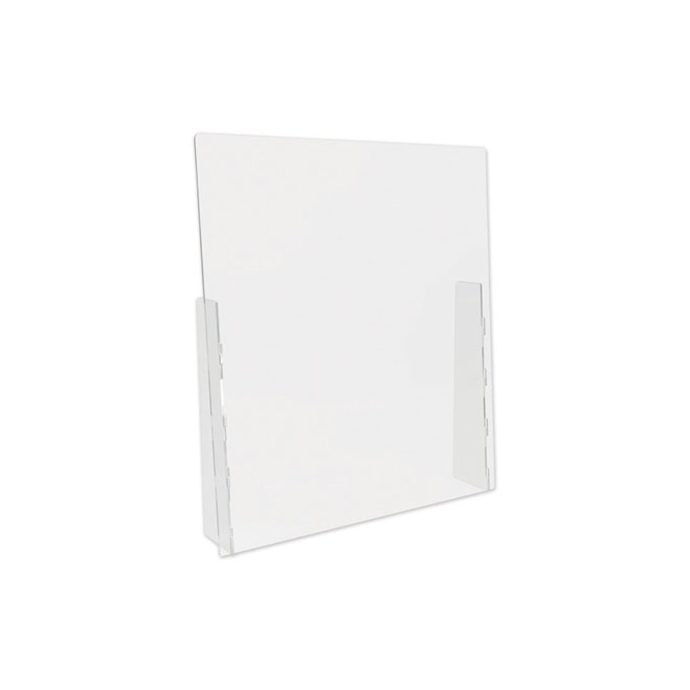Counter Top Barrier with Full Shield, 31.75" x 6" x 36", Polycarbonate, Clear, 2/Carton. Picture 1