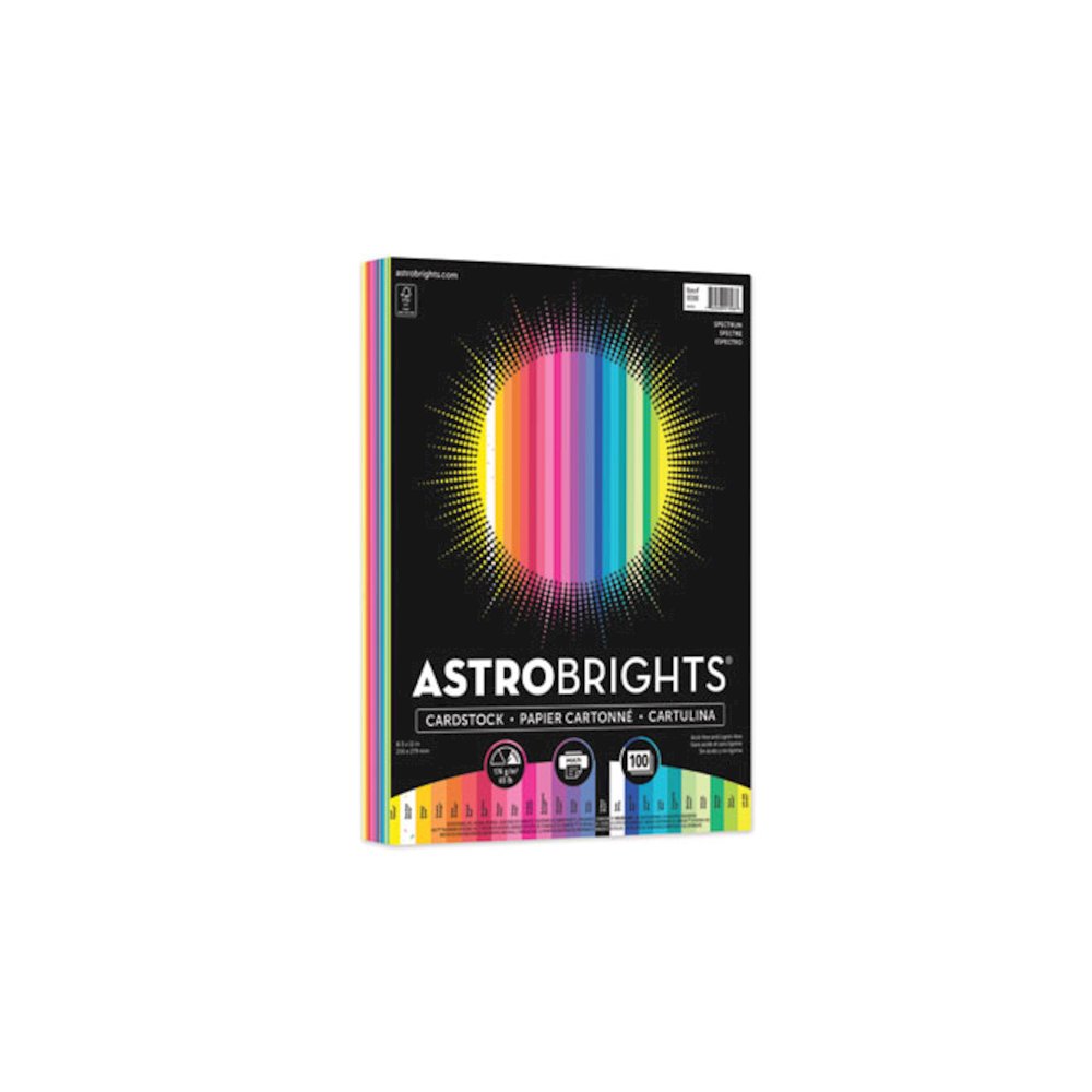 Color Cardstock, 65 lb Cover Weight, 8.5 x 11, Assorted Colors, 100/Pack. Picture 1