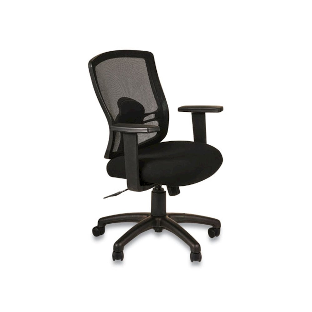 Alera Etros Series Mesh Mid-Back Petite Swivel/Tilt Chair, Supports Up to 275 lb, 17.71" to 21.65" Seat Height, Black. Picture 1