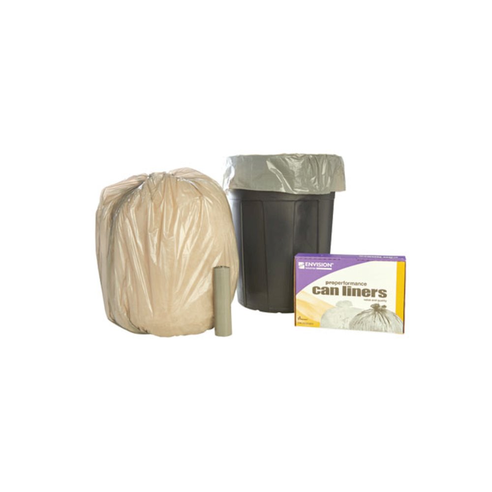 8105015171379, SKILCRAFT Linear Low Density Can Liners, 45 gal, 1 mil, 40" x 46", Gray, 40/Box. Picture 2