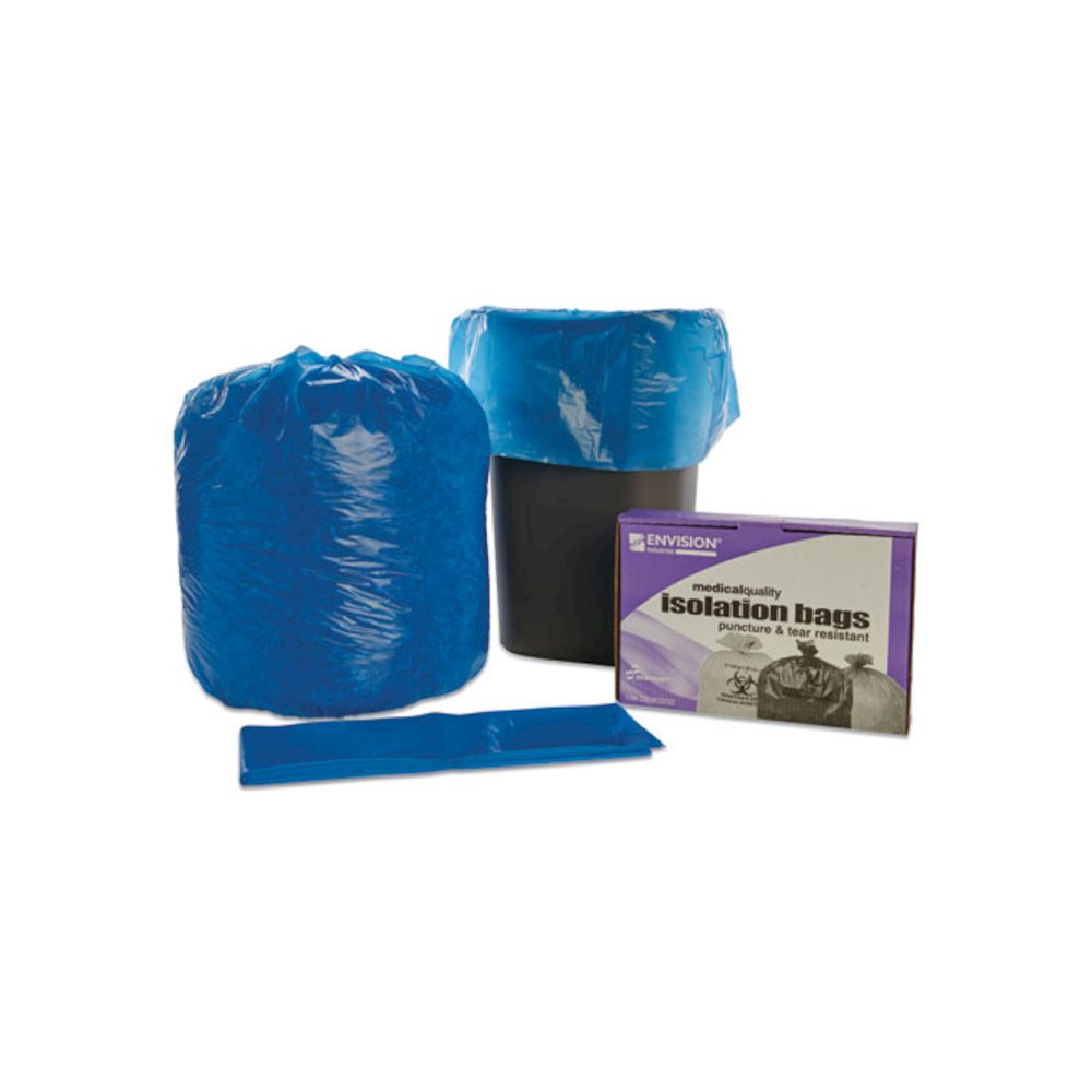 8105015173665, SKILCRAFT Healthcare Can Liners, Soiled Linen, 33 gal, 1.2 mil, 30.5" x 43", Blue, Flat Pack, 30/Box. Picture 2