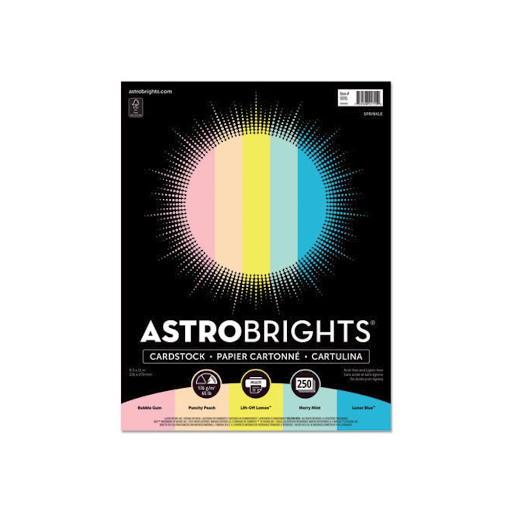 Color Cardstock, 65 lb Cover Weight, 8.5 x 11, Assorted Colors, 250/Pack. Picture 2
