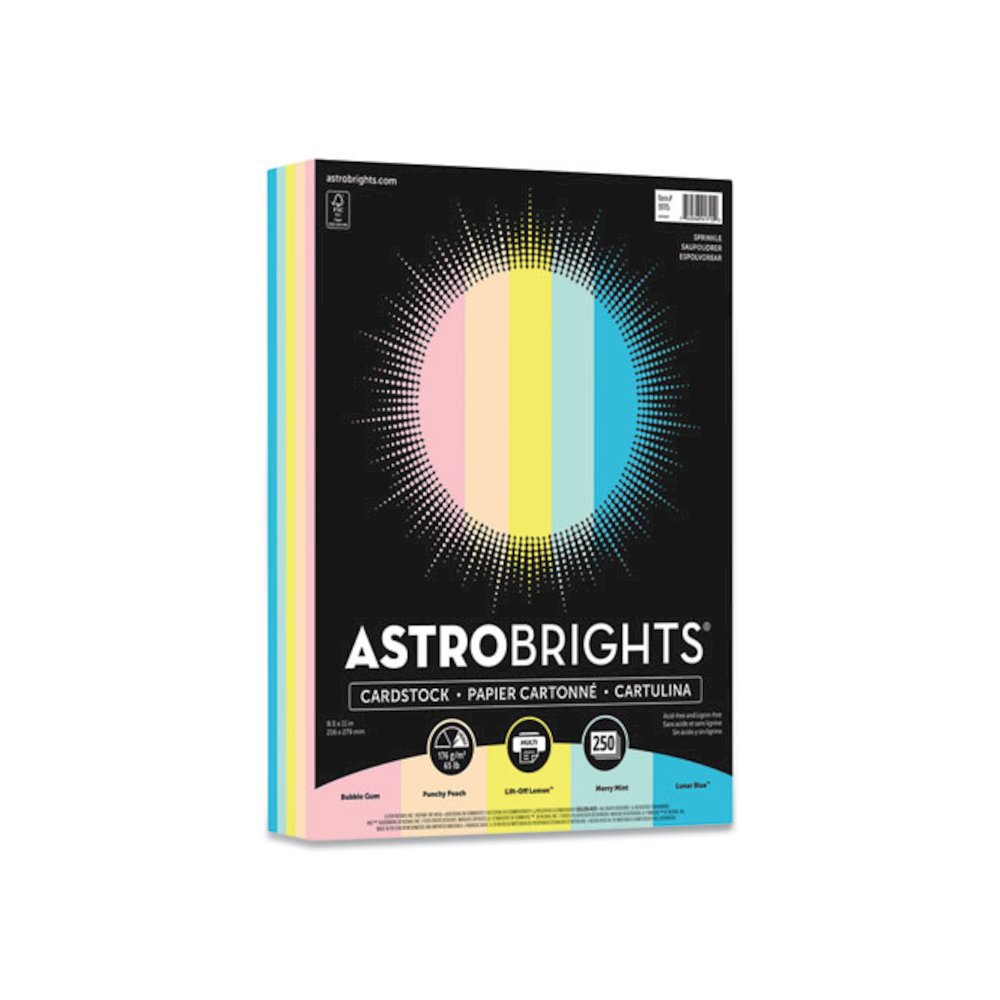 Color Cardstock, 65 lb Cover Weight, 8.5 x 11, Assorted Colors, 250/Pack. Picture 1