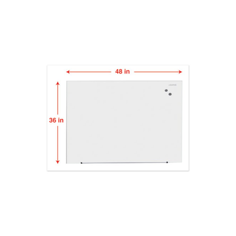 Frameless Magnetic Glass Marker Board, 48" x 36", White Surface. Picture 2