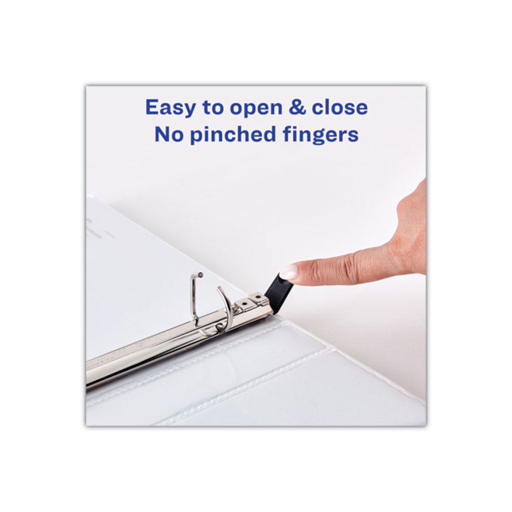Heavy-Duty Non Stick View Binder with DuraHinge and Slant Rings, 3 Rings, 3" Capacity, 11 x 8.5, White, 2/Pack. Picture 5