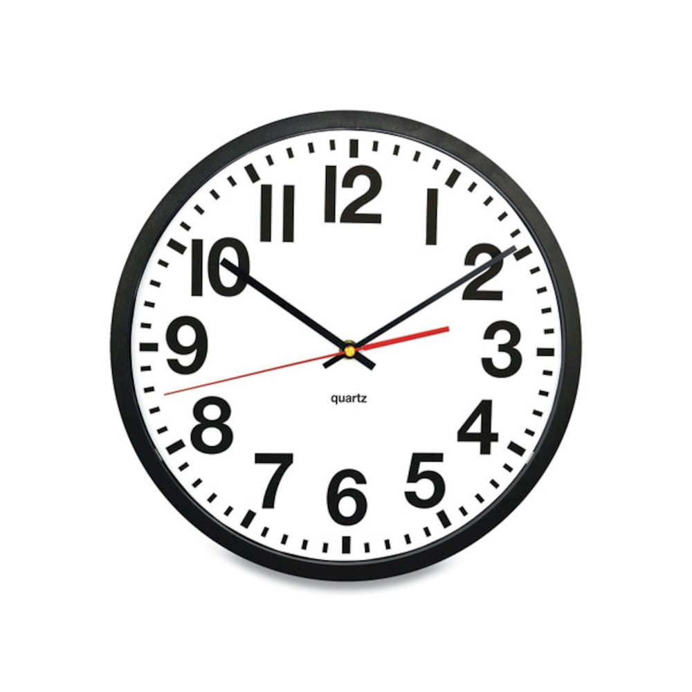Tempus Wall Clock, 11.8" Overall Diameter, Black Case, 1 AA (sold separately). Picture 1
