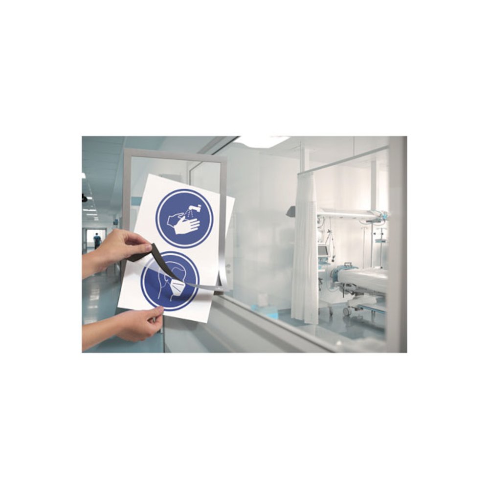 DURAFRAME Sign Holder, 8.5 x 11, Silver Frame, 2/Pack. Picture 4