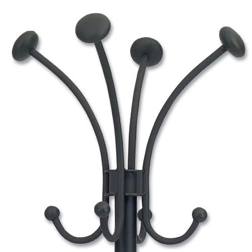 Viena Coat Stand, Eight Knobs, Steel, 16w x 16d x 70.6h, Black. Picture 2