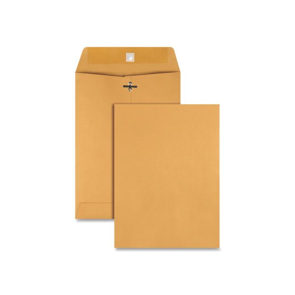 Clasp Envelope, 28 lb Bond Weight Kraft, #75, Square Flap, Clasp/Gummed Closure, 7.5 x 10.5, Brown Kraft, 100/Box. Picture 1