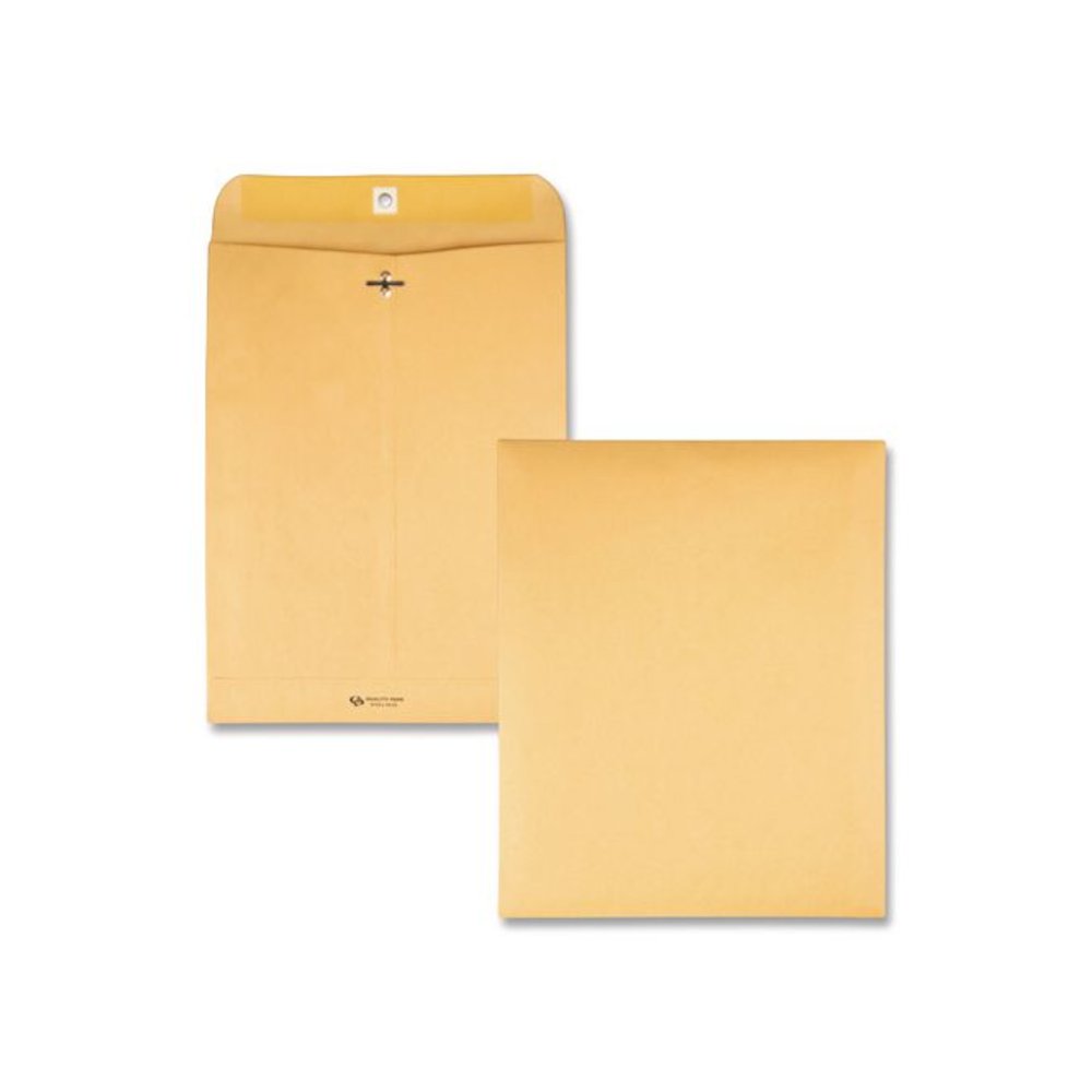 Clasp Envelope, 32 lb Bond Weight Kraft, #12 1/2, Square Flap, Clasp/Gummed Closure, 9.5 x 12.5, Brown Kraft, 100/Box. Picture 1