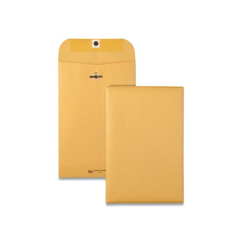 Clasp Envelope, 28 lb Bond Weight Kraft, #55, Square Flap, Clasp/Gummed Closure, 6 x 9, Brown Kraft, 500/Carton. Picture 1