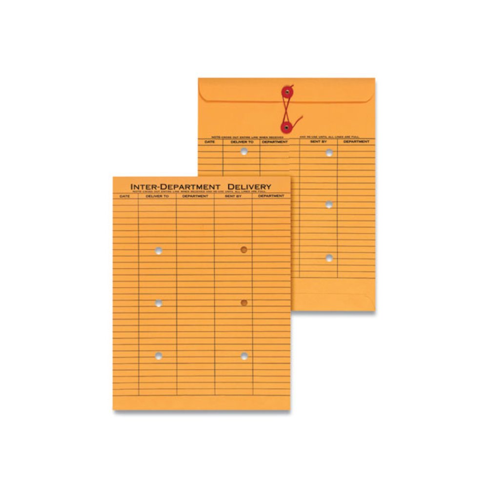 Light Brown Kraft String/Button Interoffice Envelope, #97, Two-Sided ...