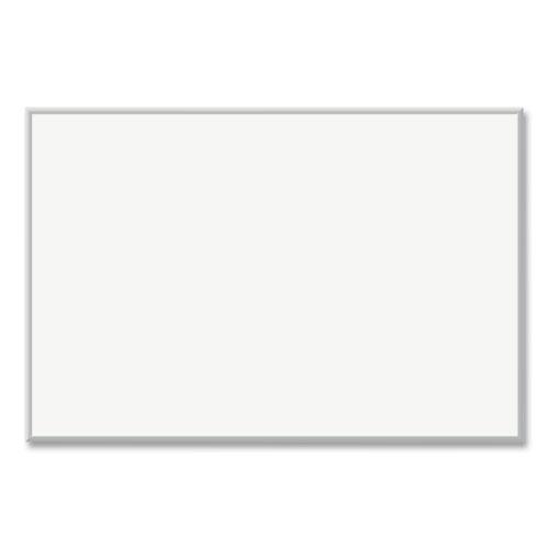 Magnetic Dry Erase Board with Aluminum Frame, 72" x 48" (Actual Size: 70" x 47"), White Surface, Satin Aluminum Frame. Picture 1