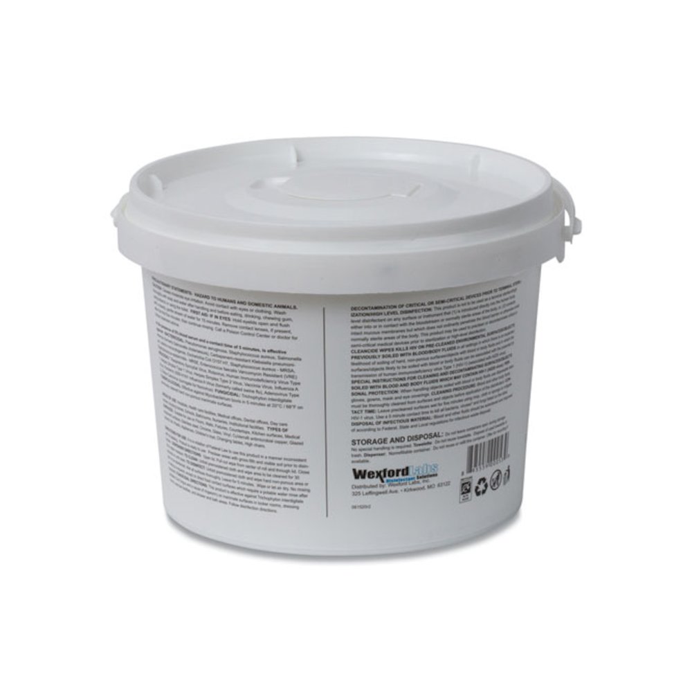 CleanCide Disinfecting Wipes, 1-Ply, 8 x 5.5, Fresh Scent, White, 400/Tub, 4 Tubs/Carton. Picture 2