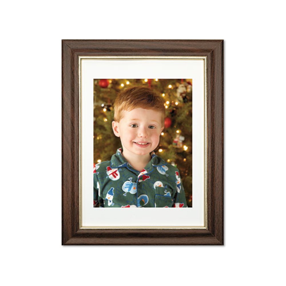 7105009031843, SKILCRAFT Style B Vinyl Document/Certificate Frame, 9 x 12, Walnut. Picture 1