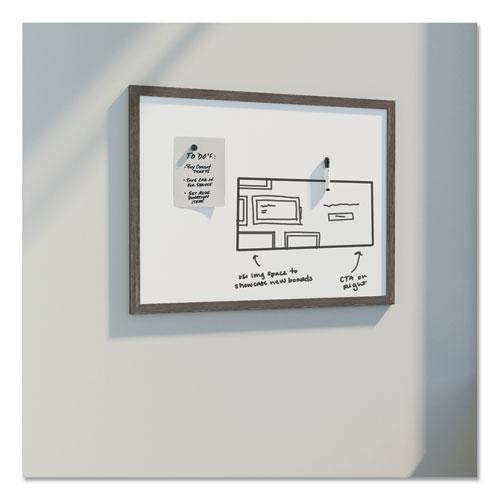 Magnetic Dry Erase Board with Rustic Frame, 36" x 24" (Actual Size: 35" x 23"), White Surface, Brown Wood Frame. Picture 2