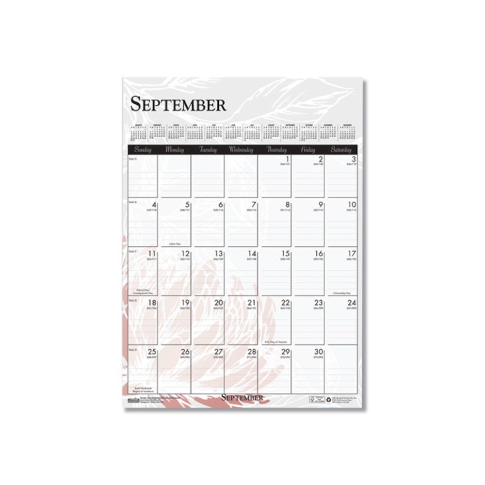 Recycled Wild Flower Wall Calendar, Wild Flowers Artwork, 12 x 16.5, White/Multicolor Sheets, 12-Month (Jan to Dec): 2026. Picture 10