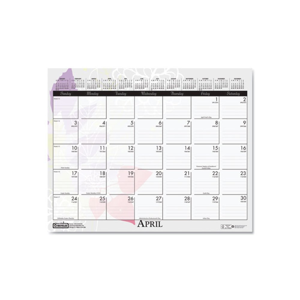 Recycled Wild Flower Wall Calendar, Wild Flowers Artwork, 15 x 12, White/Multicolor Sheets, 12-Month (Jan to Dec): 2026. Picture 5