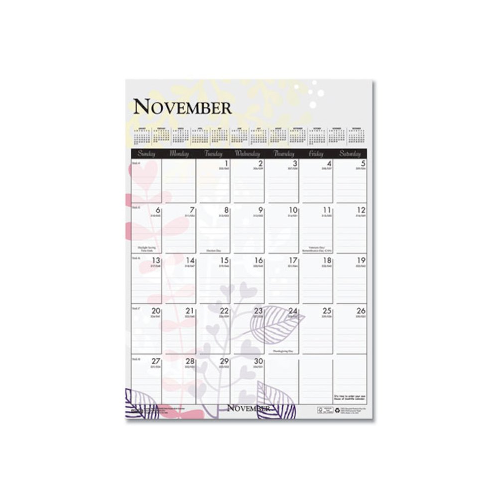Recycled Wild Flower Wall Calendar, Wild Flowers Artwork, 12 x 16.5, White/Multicolor Sheets, 12-Month (Jan to Dec): 2026. Picture 3