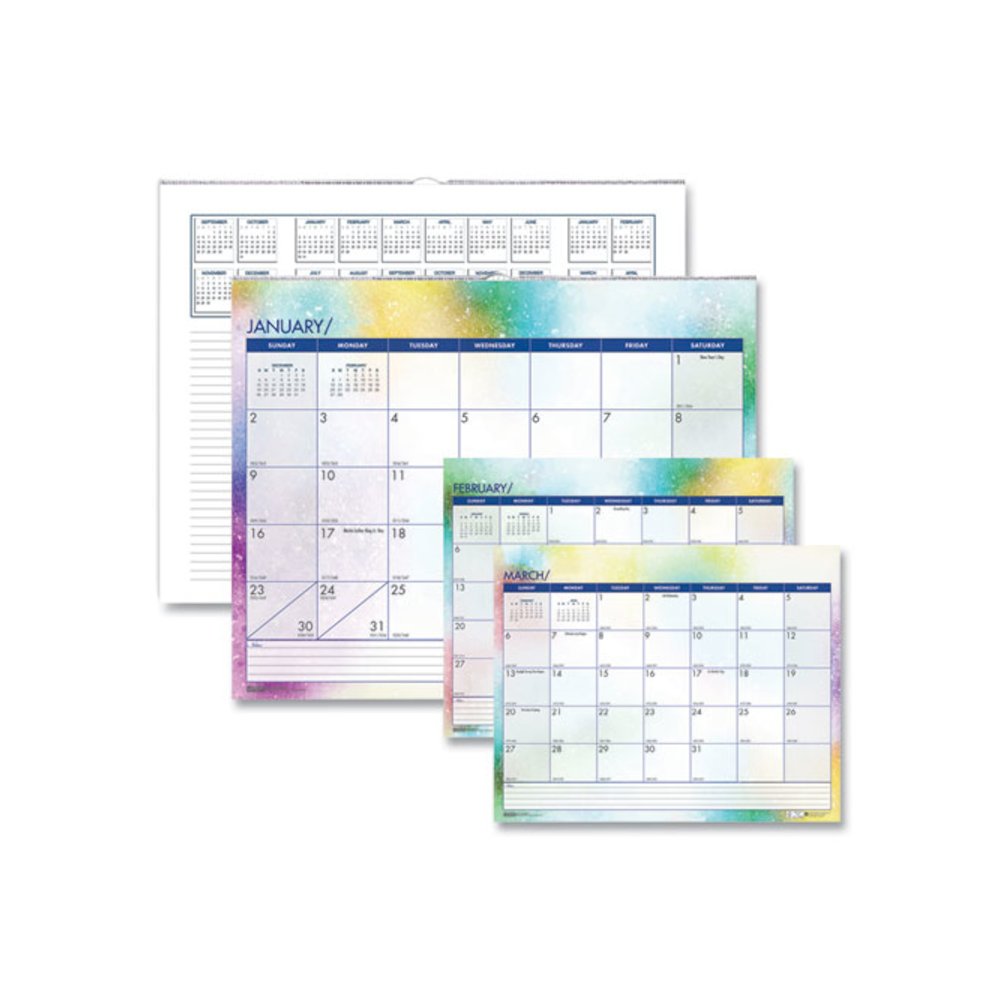 Recycled Cosmos Wall Calendar, Night Sky Artwork, 14.88 x 12, White/Multicolor Sheets, 12-Month (Jan to Dec): 2026. Picture 1