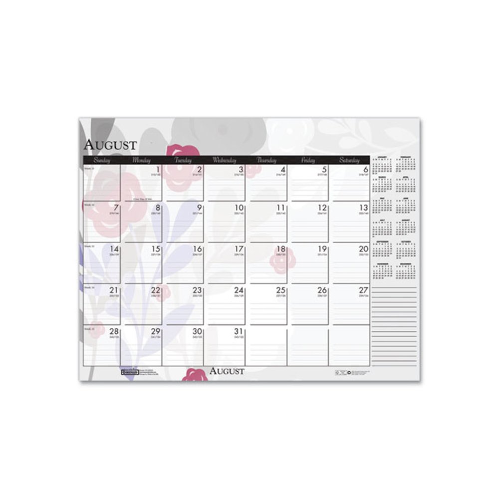 Recycled Desk Pad Calendar, Wild Flowers Artwork, 18.5 x 13, White Sheets, Black Binding/Corners,12-Month (Jan-Dec): 2026. Picture 9