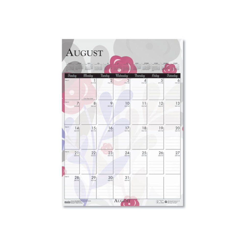 Recycled Wild Flower Wall Calendar, Wild Flowers Artwork, 12 x 16.5, White/Multicolor Sheets, 12-Month (Jan to Dec): 2026. Picture 9