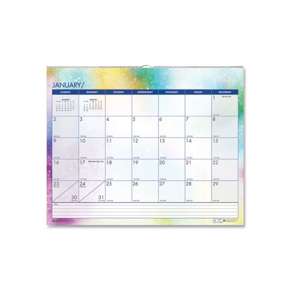 Recycled Cosmos Wall Calendar, Night Sky Artwork, 14.88 x 12, White/Multicolor Sheets, 12-Month (Jan to Dec): 2026. Picture 2