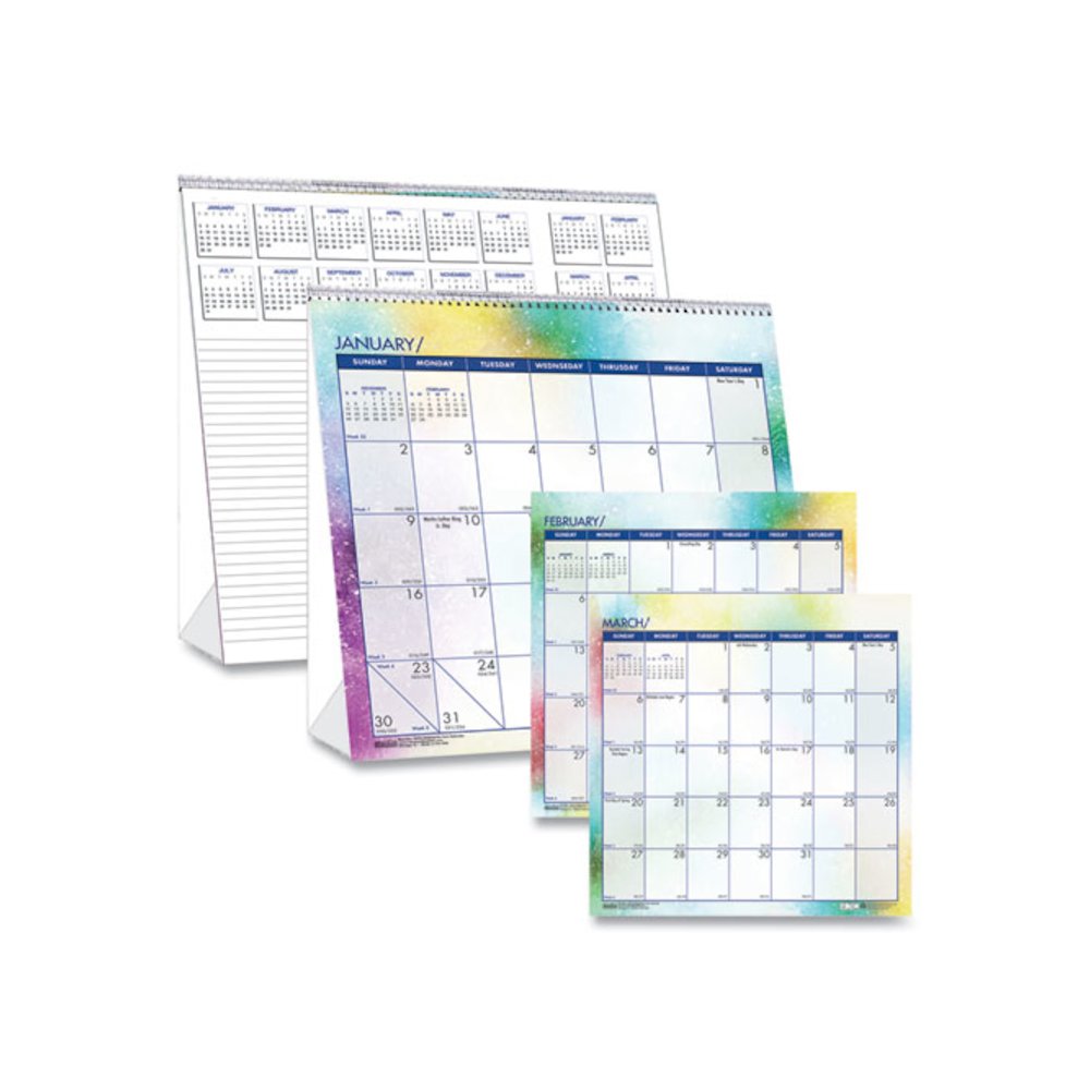 Recycled Cosmos Tent Calendar, Night Sky Artwork, 6 x 6, White/Multicolor Sheets, 12-Month (Jan to Dec): 2026. Picture 1